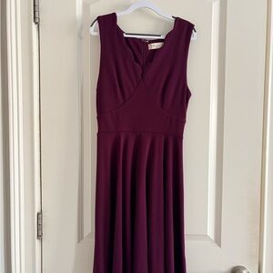 Altar'd State Sleeveless Scallop Neck Midi Dress in Plum